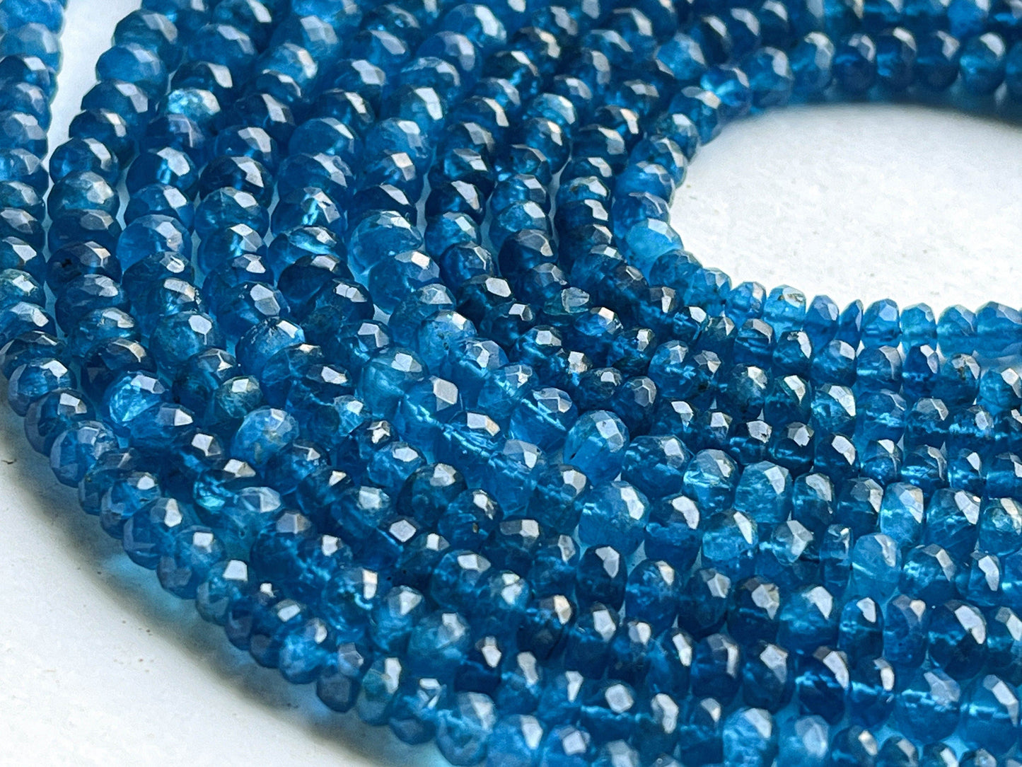 16 Inch AAA Neon Apatite Beads Faceted Rondelle Shape, Beadsforyourjewelry