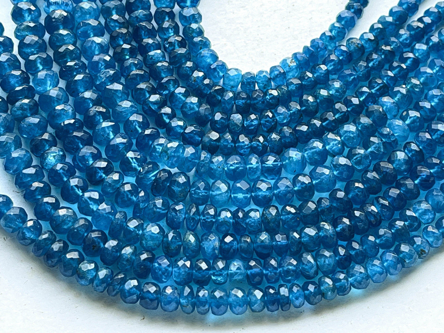 16 Inch AAA Neon Apatite Beads Faceted Rondelle Shape, Beadsforyourjewelry