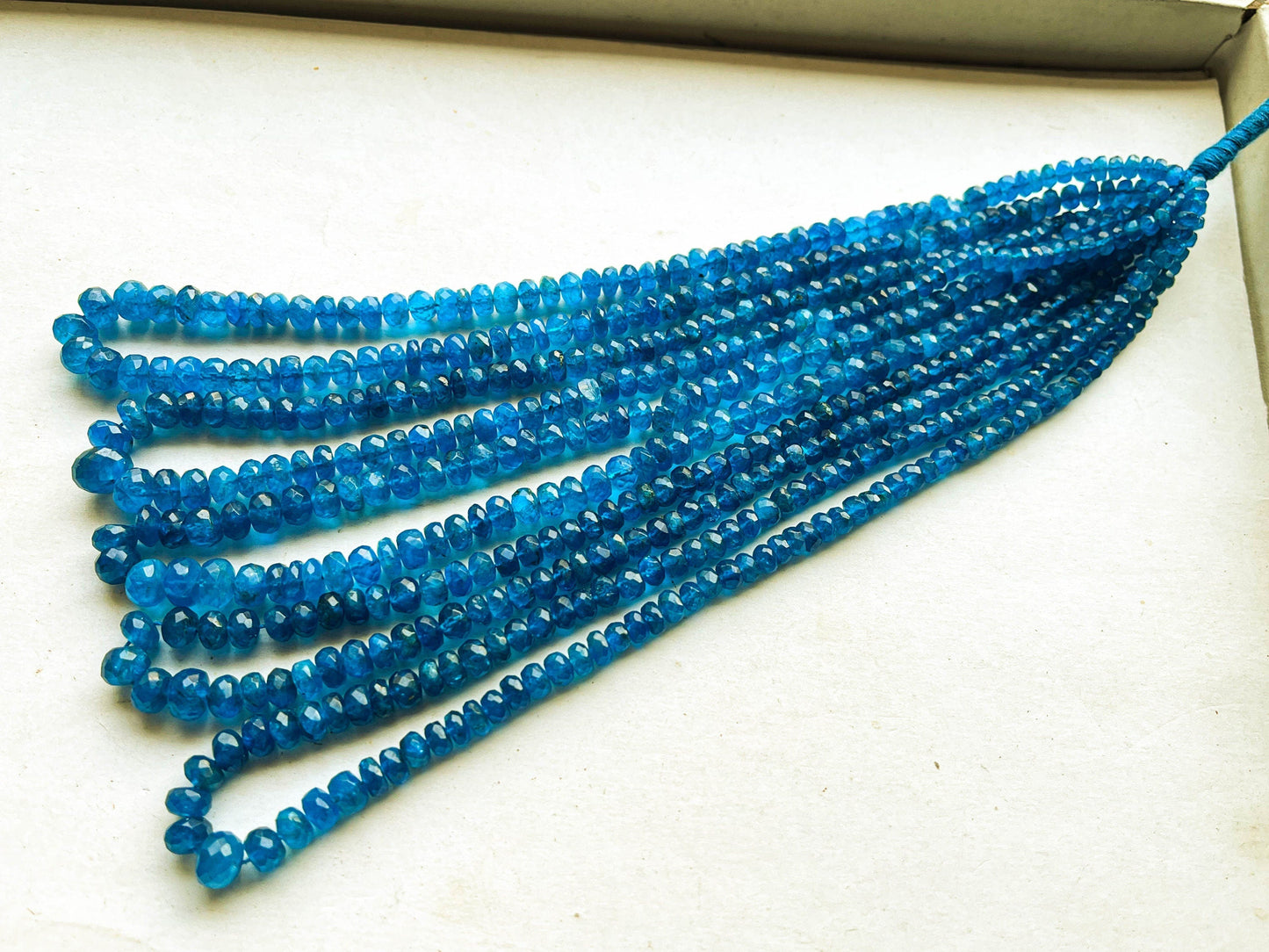 16 Inch AAA Neon Apatite Beads Faceted Rondelle Shape, Beadsforyourjewelry