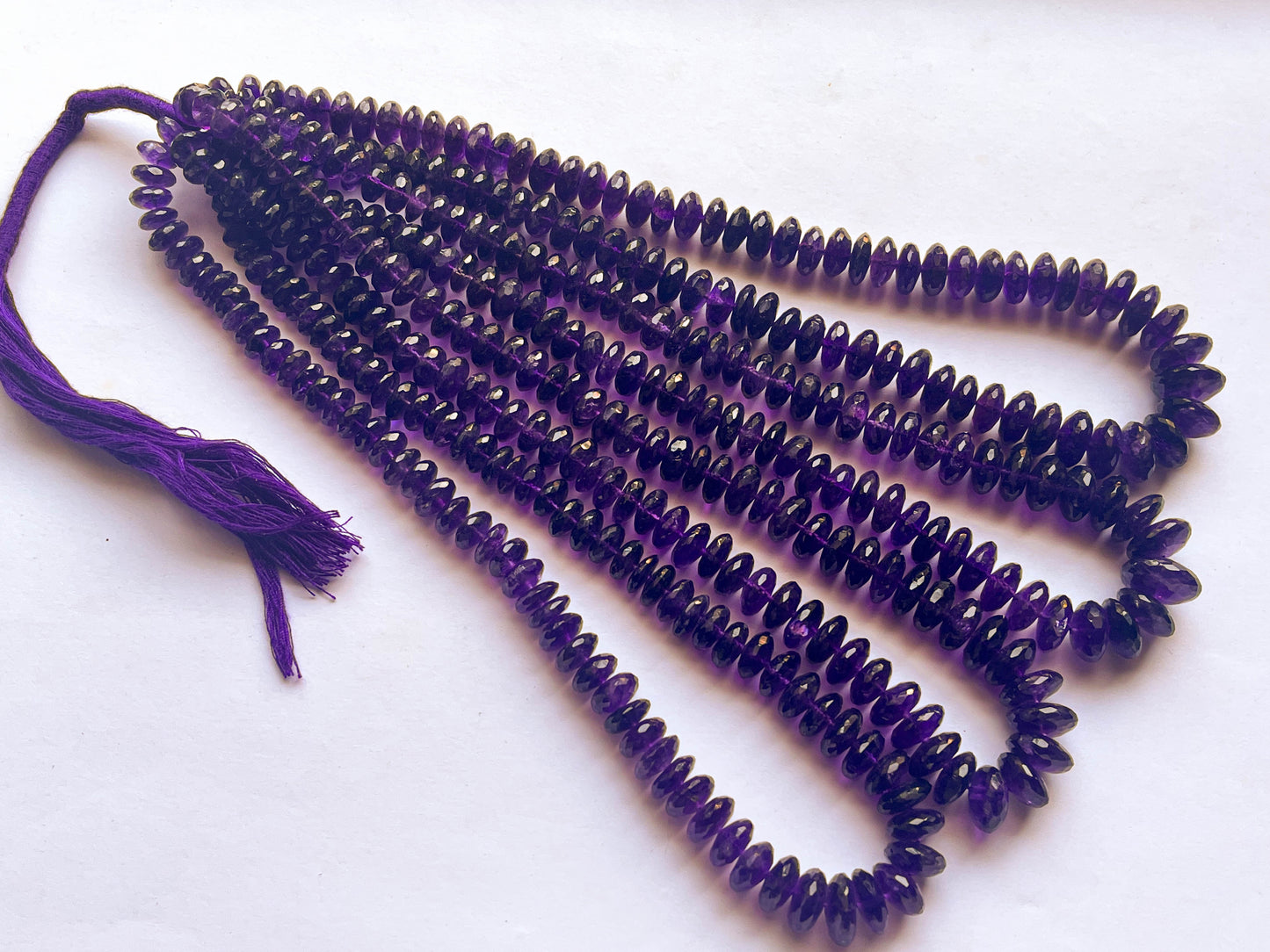 Amethyst Micro Faceted German Cut Rondelle Beads Beadsforyourjewelry