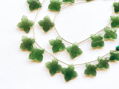 Green Aventurine Flower Shape Faceted Briolette Beads Beadsforyourjewelry