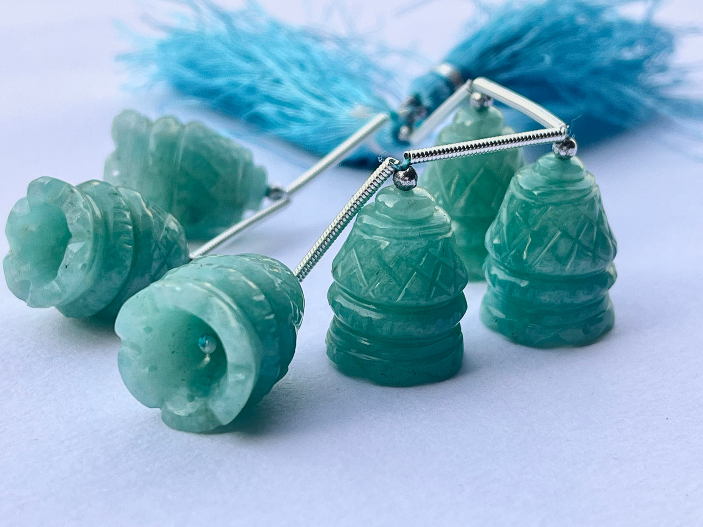 Amazonite Carving Bell Shape Beads