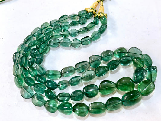 Green Fluorite Smooth Tumble shape beads