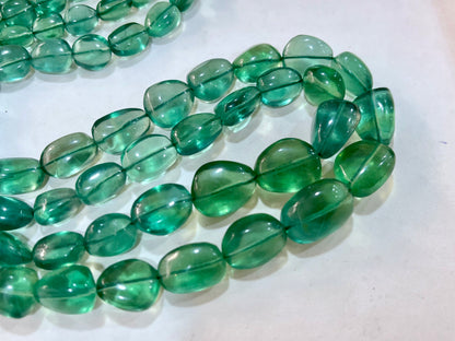 Green Fluorite Smooth Tumble shape beads