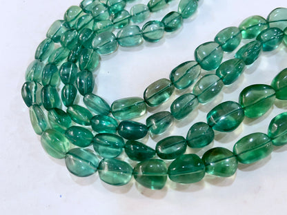 Green Fluorite Smooth Tumble shape beads