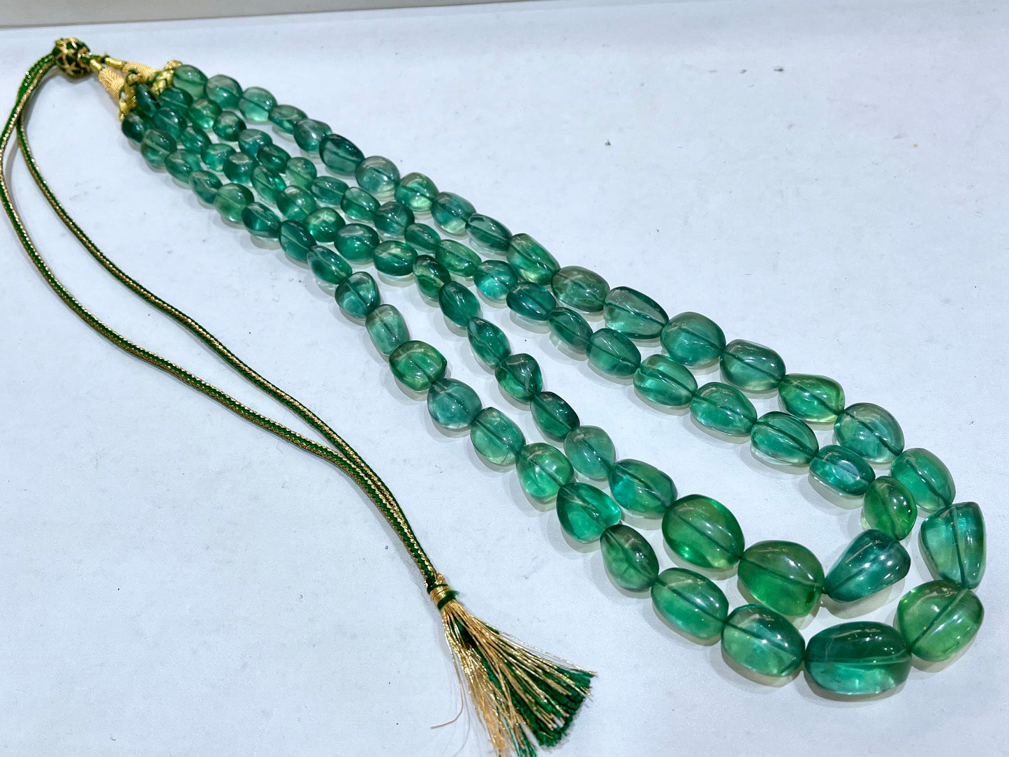 Green Fluorite Smooth Tumble shape beads