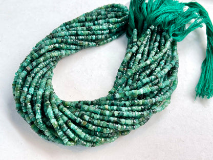 Natural Emerald faceted Heishi Shape Beads