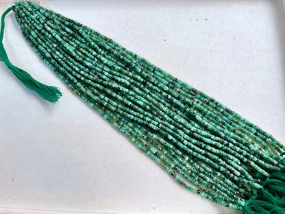 Natural Emerald faceted Heishi Shape Beads