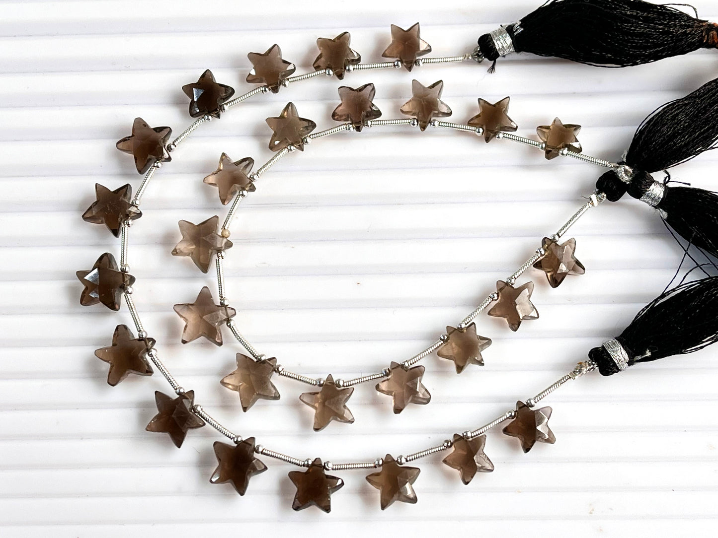 Smoky Quartz Faceted Star Shape Briolette beads