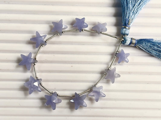 Blue Chalcedony Faceted Star Shape Briolette beads