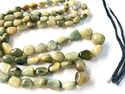 Natural Cat's Eye Chrysoberyl Smooth Tumble beads