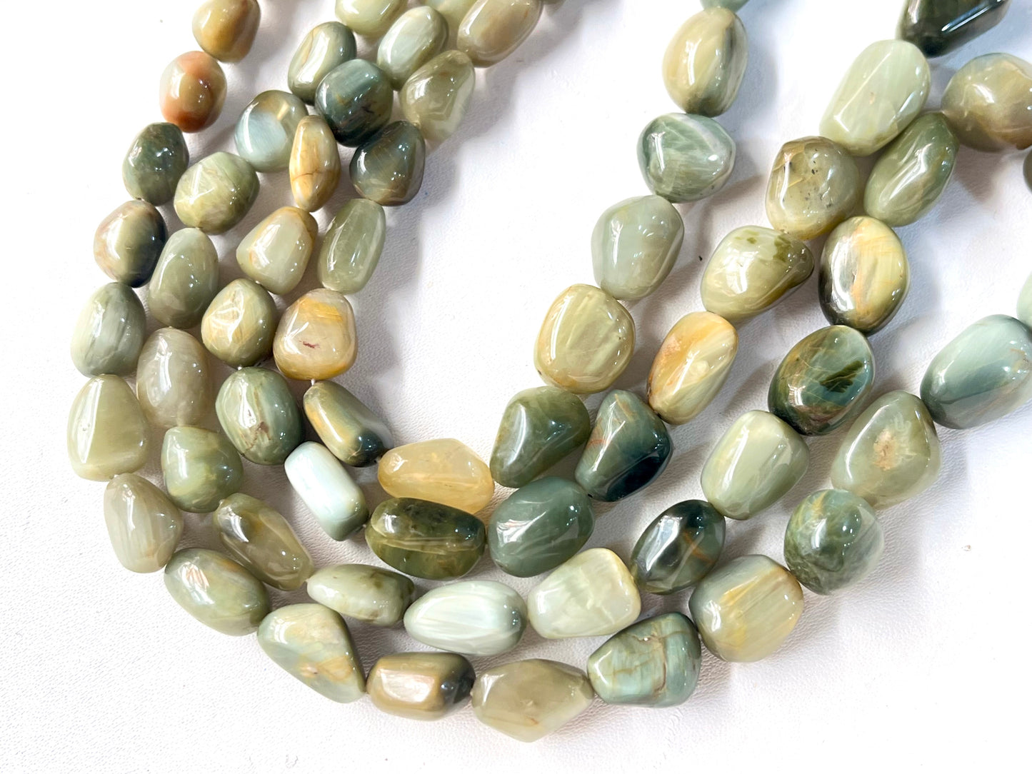 Natural Cat's Eye Chrysoberyl Smooth Tumble beads