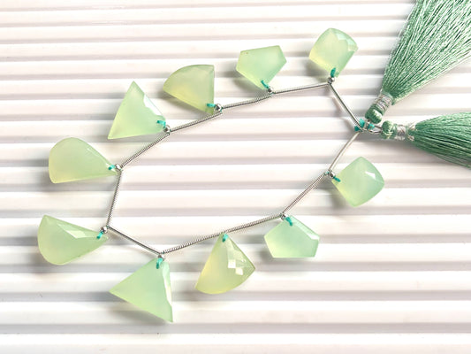 Pastel Green Onyx Faceted Mix Shape Cut stone Beads