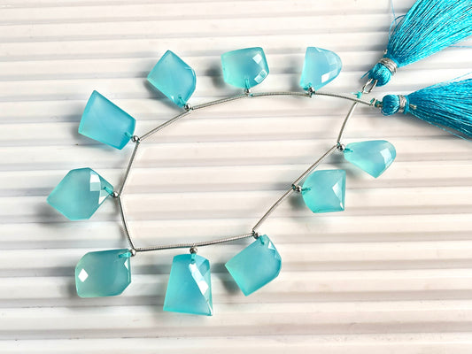 Aqua Blue Onyx Faceted Mix Shape Cut stone Beads