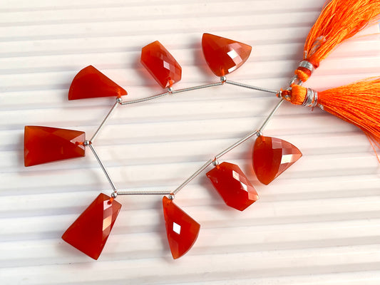 Orange Onyx Faceted Mix Shape Cut stone Beads