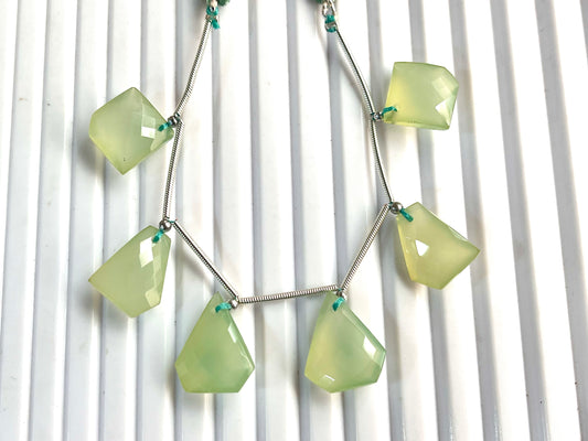 Pastel Green Onyx Faceted Mix Shape Cut stone Beads