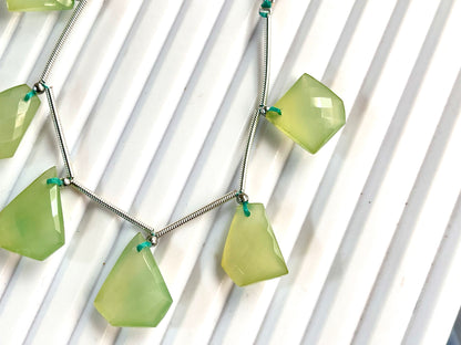 Pastel Green Onyx Faceted Mix Shape Cut stone Beads