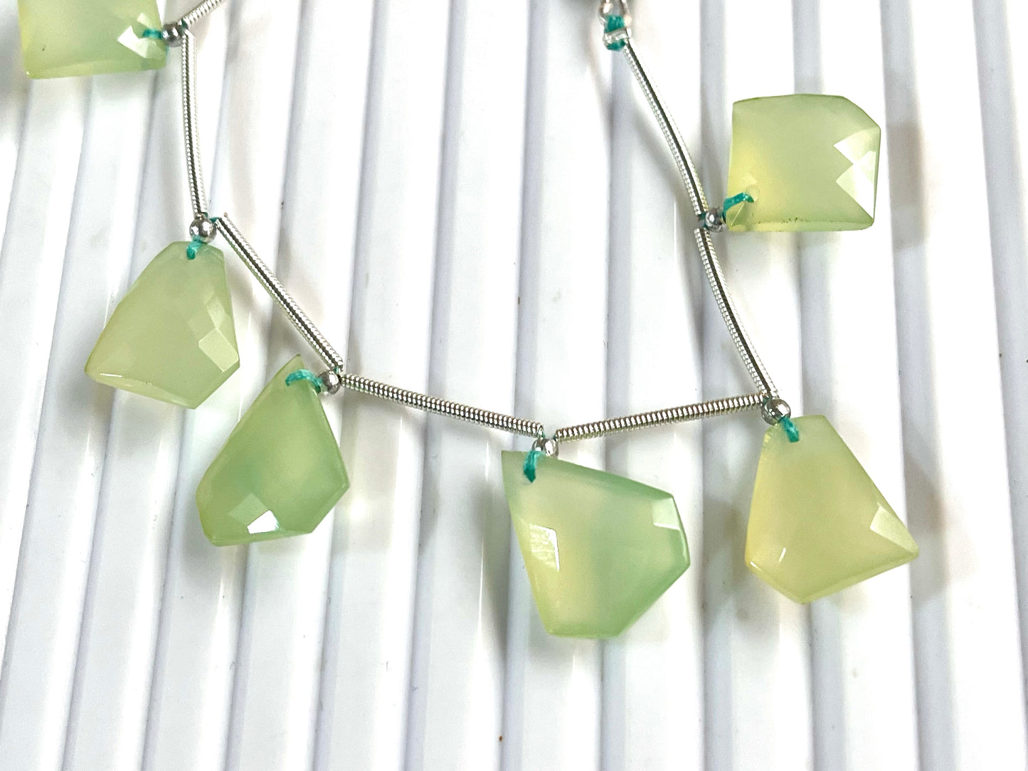 Pastel Green Onyx Faceted Mix Shape Cut stone Beads