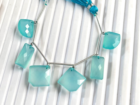 Aqua Blue Onyx Faceted Mix Shape Cut stone Beads