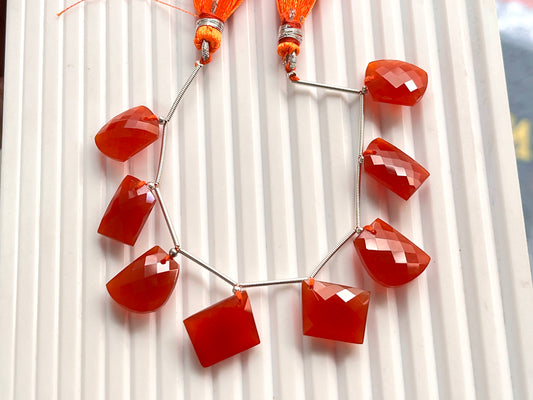 Orange Onyx Faceted Mix Shape Cut stone Beads