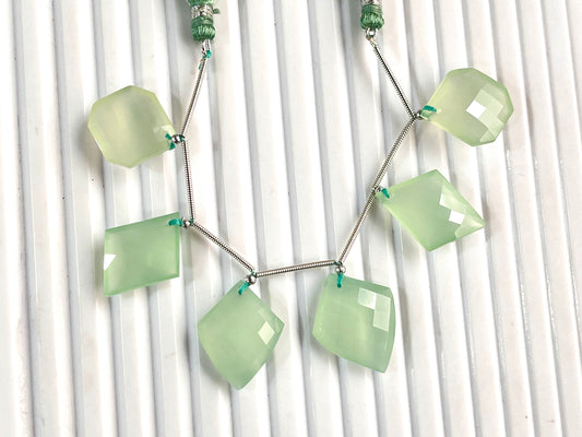 Pastel Green Onyx Faceted Mix Shape Cut stone Beads