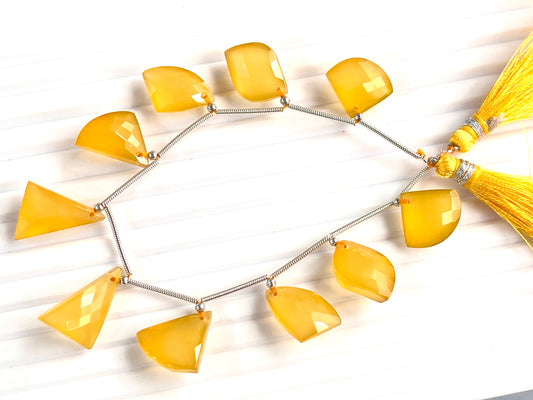 Yellow Onyx Faceted Mix Shape Cut stone Beads