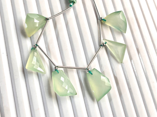 Pastel Green Onyx Faceted Mix Shape Cut stone Beads