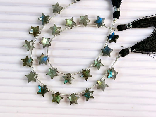 Labradorite Faceted Star Shape Briolette beads