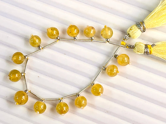 Yellow sapphire Smooth spherical shape beads