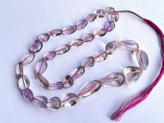 Pink Amethyst smooth tumble shape beads