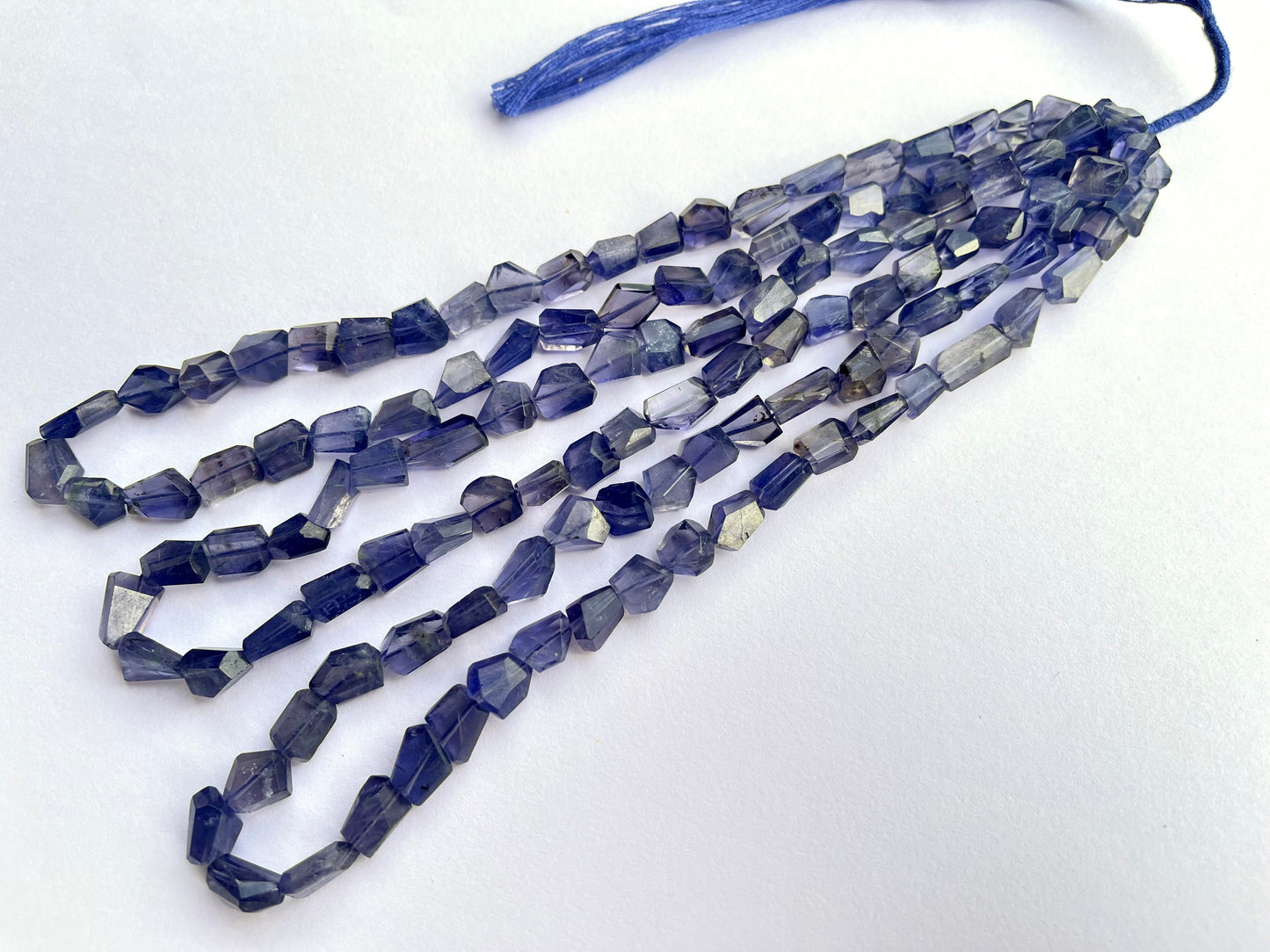 Natural Iolite Beads Uneven Shape Faceted Tumbles