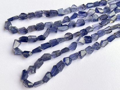 Natural Iolite Beads Uneven Shape Faceted Tumbles