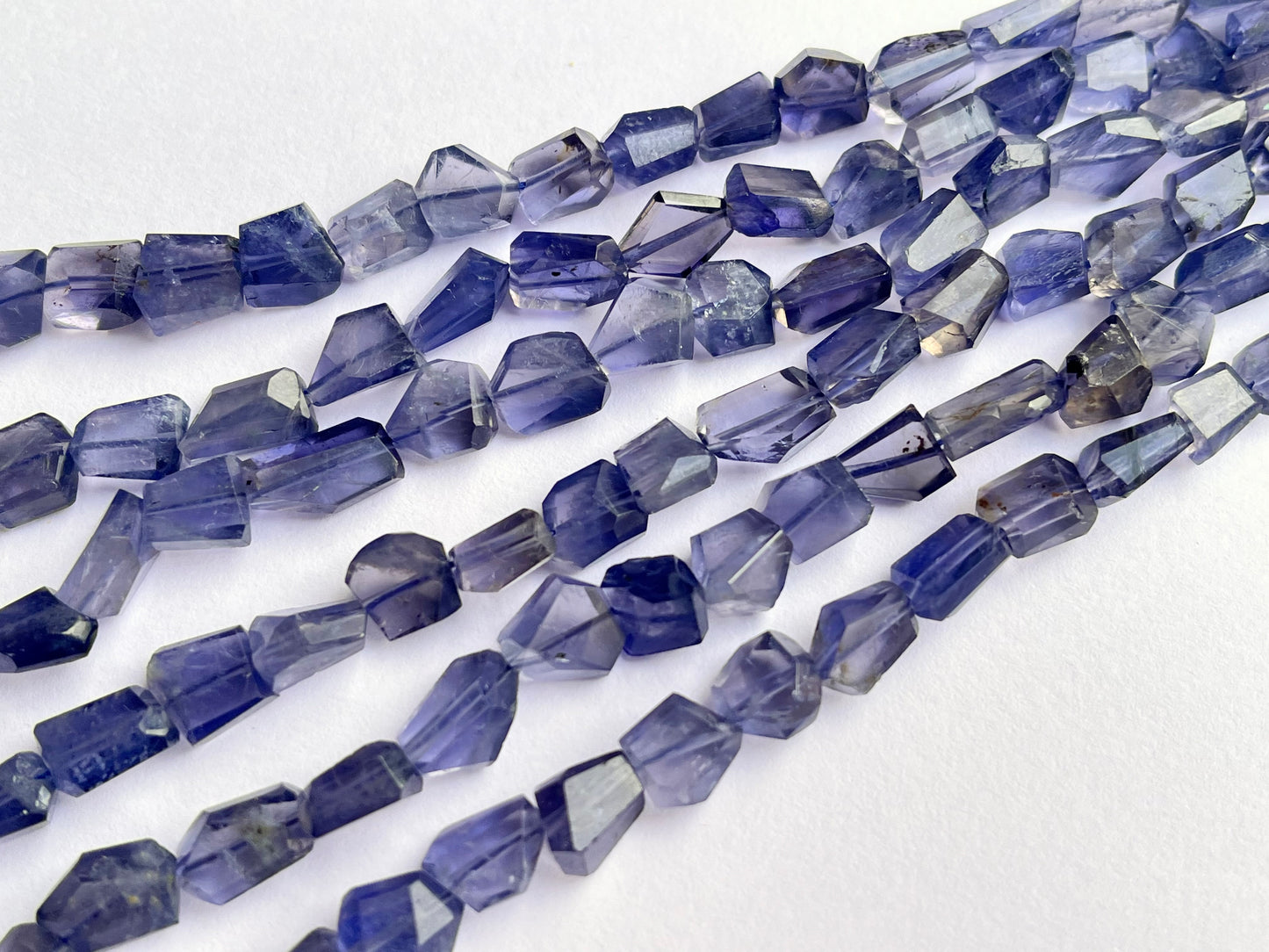 Natural Iolite Beads Uneven Shape Faceted Tumbles