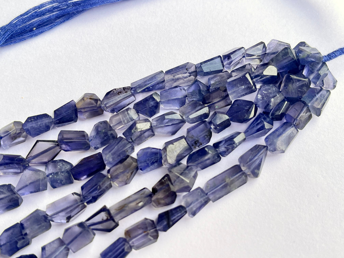 Natural Iolite Beads Uneven Shape Faceted Tumbles