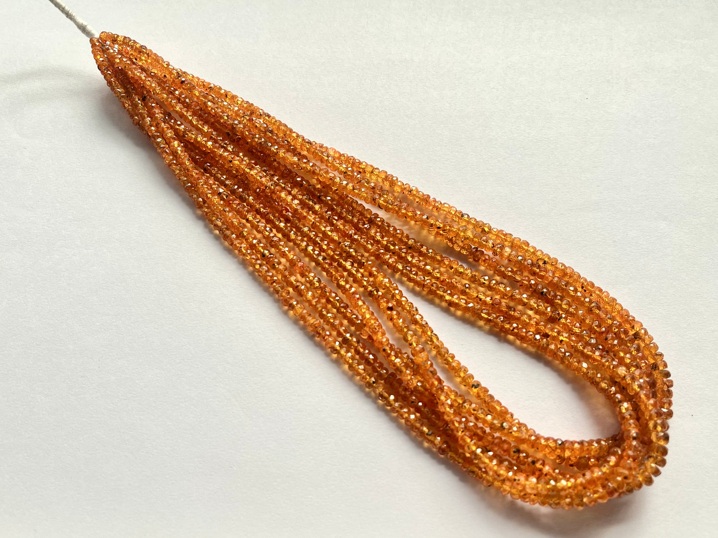 Spessartine Garnet Faceted Rondelle Beads