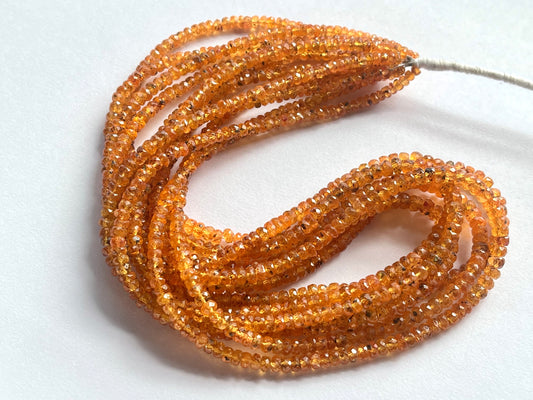 Spessartine Garnet Faceted Rondelle Beads