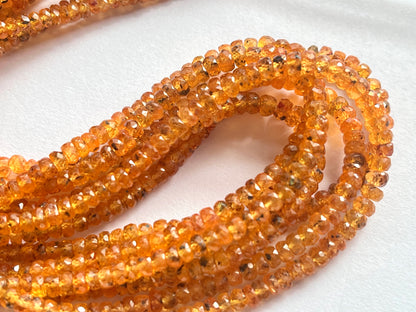 Spessartine Garnet Faceted Rondelle Beads