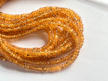 Spessartine Garnet Faceted Rondelle Beads