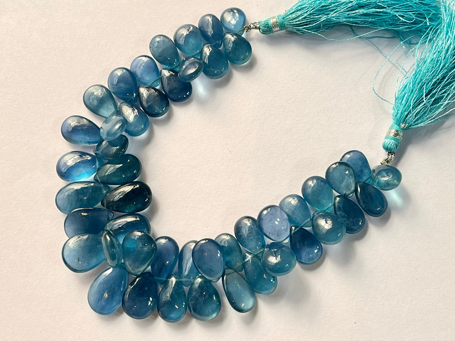 Santa Maria Shade Aquamarine Smooth pear Briolette Beads