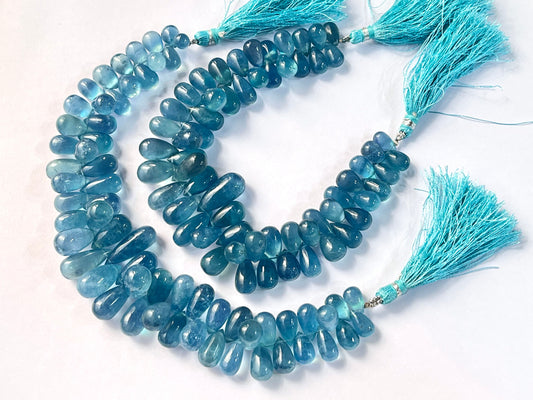 Santa Maria Shade Aquamarine Smooth Teardrops Beads