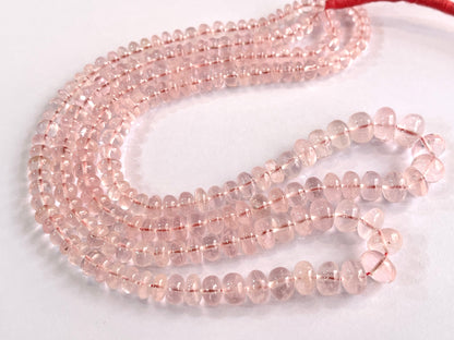 Pink Morganite Smooth Rondelle Beads