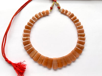 Natural Peach Moonstone Bib Necklace, Cleopatra Egyptian Necklace, Fancy Beach Jewelry, Moonstone Choker Handmade Length Adjustable Necklace