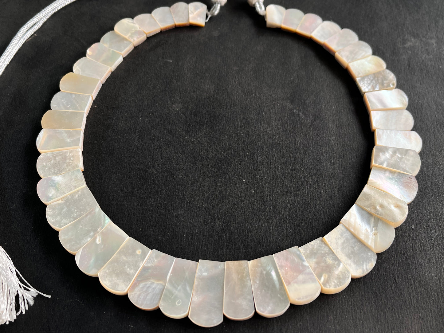 Natural Mother of Pearl Bib Necklace, Cleopatra Egyptian Necklace, Fancy Beach Jewelry, Pearl Choker Handmade Length Adjustable Necklace