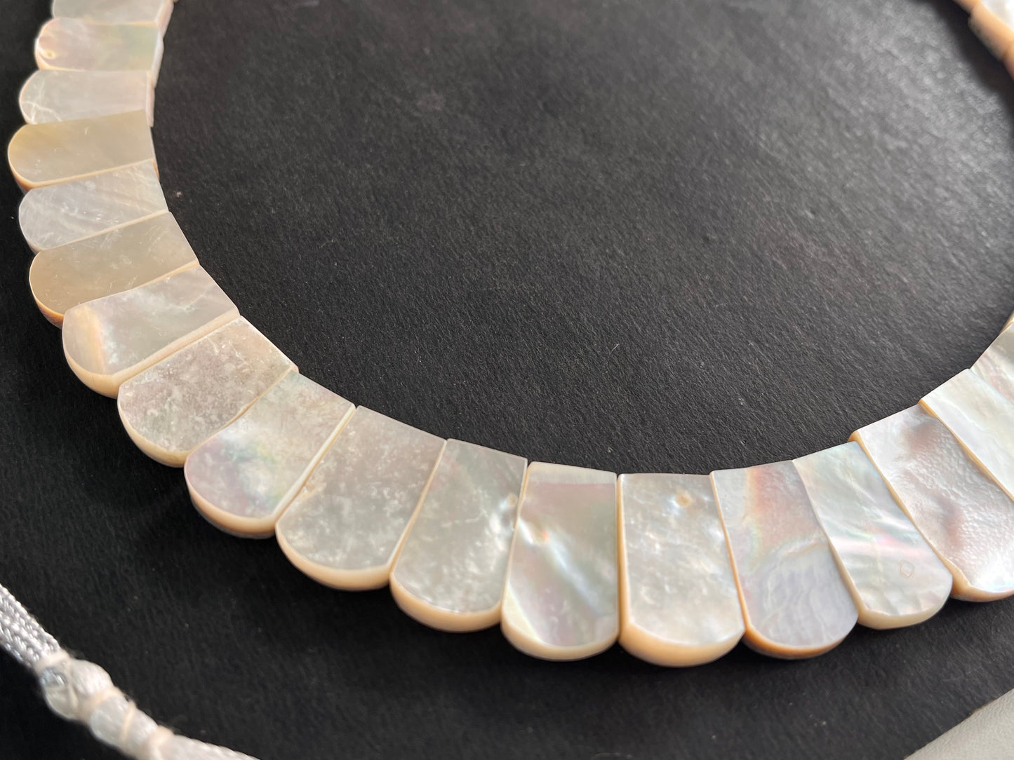 Natural Mother of Pearl Bib Necklace, Cleopatra Egyptian Necklace, Fancy Beach Jewelry, Pearl Choker Handmade Length Adjustable Necklace