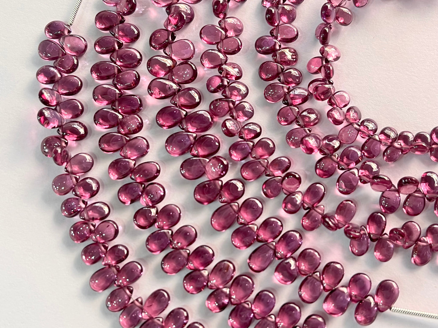 Natural Malaya Garnet Smooth Pear Shape Beads