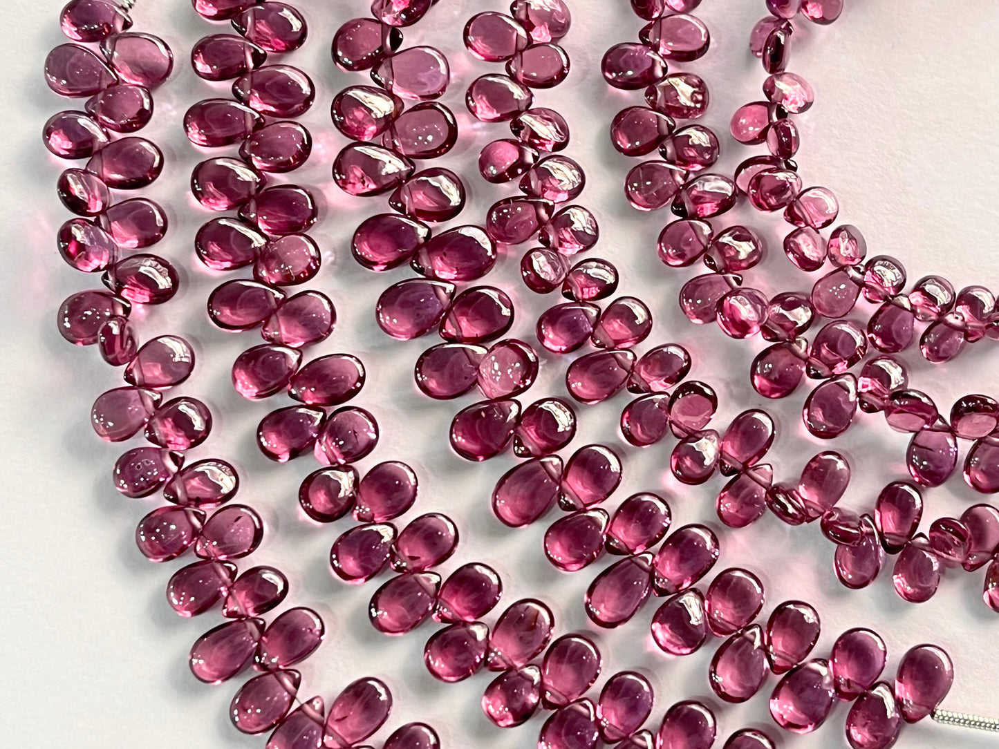 Natural Malaya Garnet Smooth Pear Shape Beads