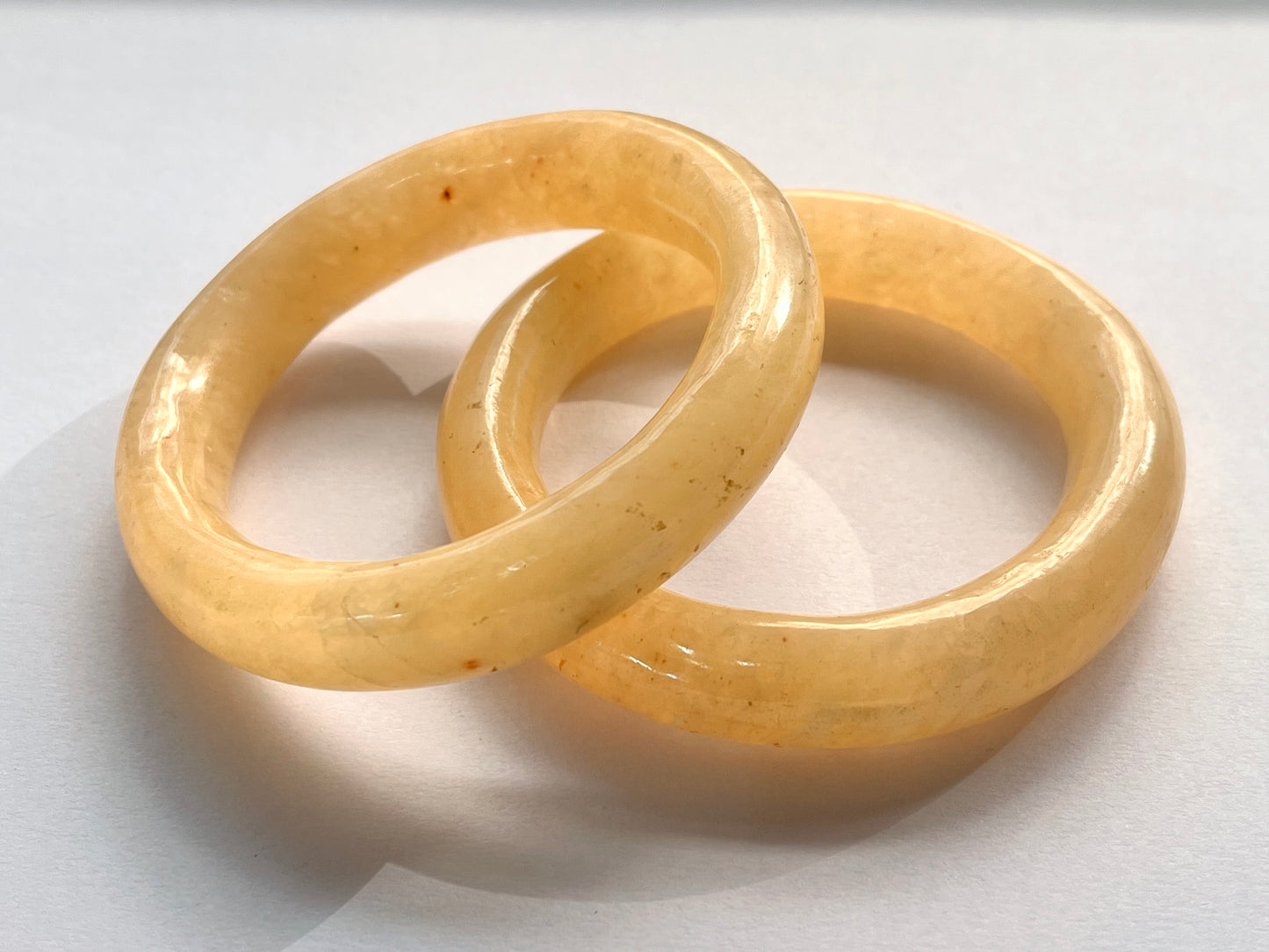 Natural Yellow Jade Hand Carved Bangle