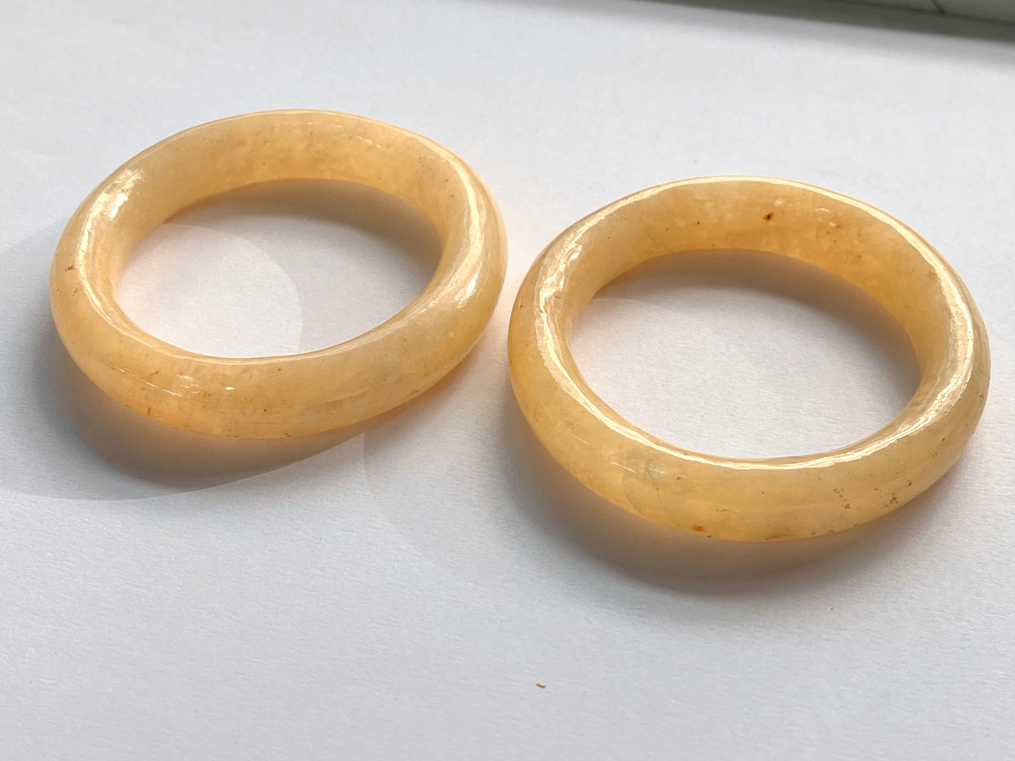 Natural Yellow Jade Hand Carved Bangle