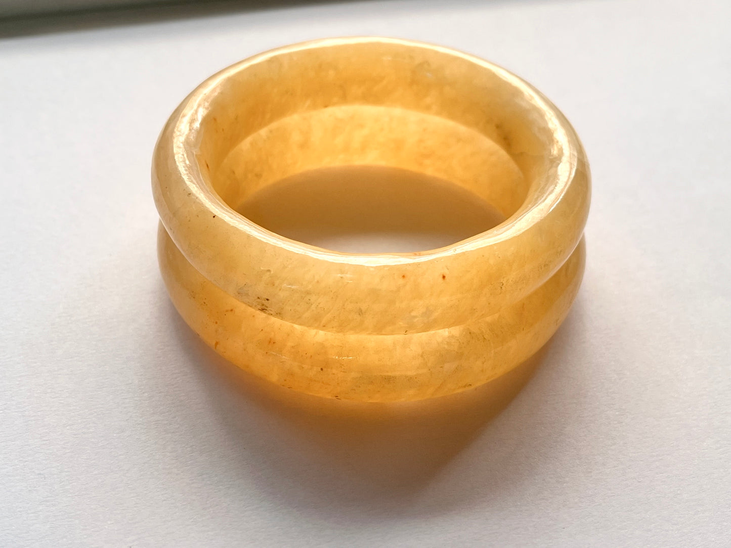 Natural Yellow Jade Hand Carved Bangle