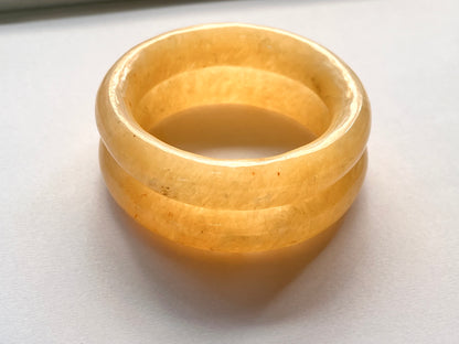 Natural Yellow Jade Hand Carved Bangle